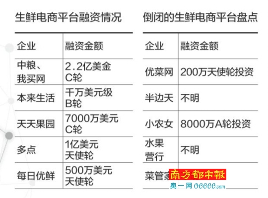 倒閉與融資并行 生鮮電商進入巨頭角逐模式